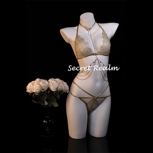 秘境「流金织梦」性感蕾丝内衣套装 镂空睡衣胸链情调诱惑纯欲qqny