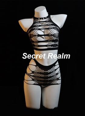 秘境「一网打尽」性感镂空分体式情侣约会可撕趣味内衣qqny