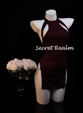 秘境「危险舞步」性感睡裙镂空绑带开叉情调免脱内衣纯欲风qqny