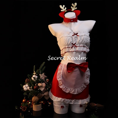 秘境「圣诞女仆」圣诞节女仆cos制服麋鹿兔女郎性感睡裙纯欲qqny