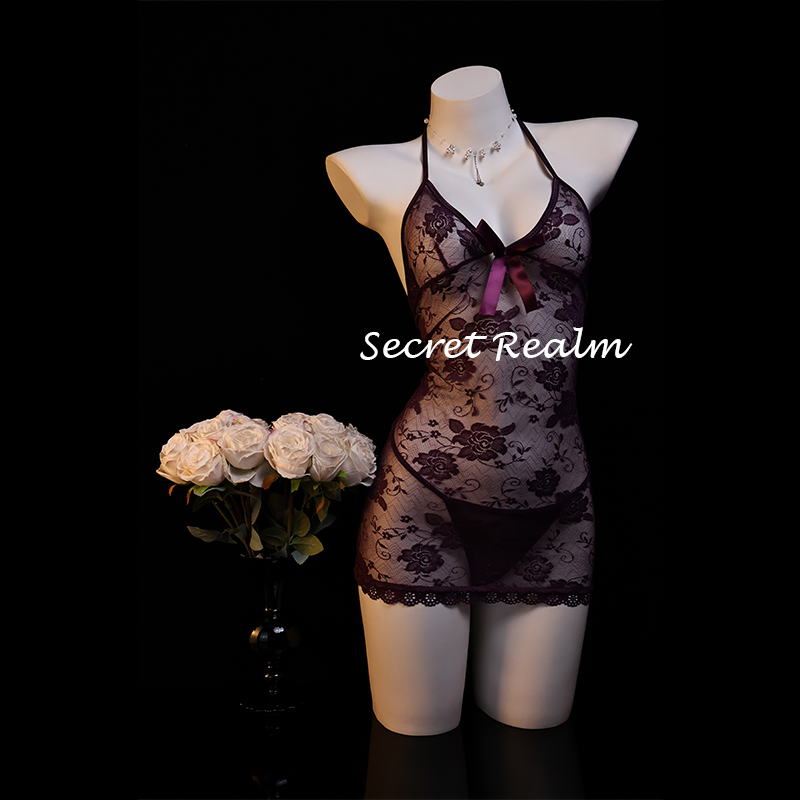 秘境「紫藤花海」性感睡裙蕾丝轻纱镂空透视内衣情调诱惑纯欲qqny,女士内衣/男士内衣/家居服,内衣配件,淘宝优惠券,粉丝福利购,淘宝优惠卷