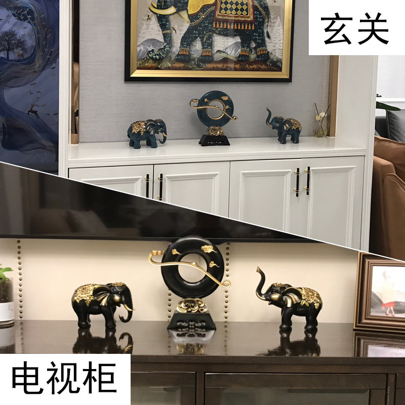 招财大象摆件客厅电视酒柜创意玄关家居装饰品茶几办公室书架桌面