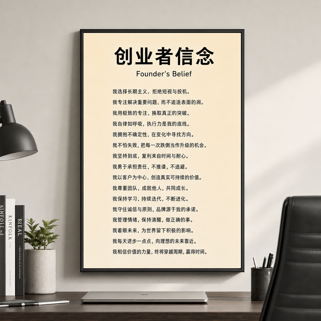 创业者信念强者法则办公室装饰画老板书房励志文字挂画高级感潮流