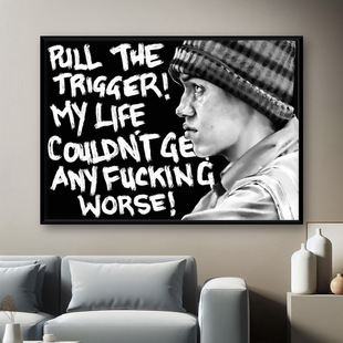 无耻之徒周边装饰画卡尔美剧海报卧室客厅艺术挂画黑白高级感潮流