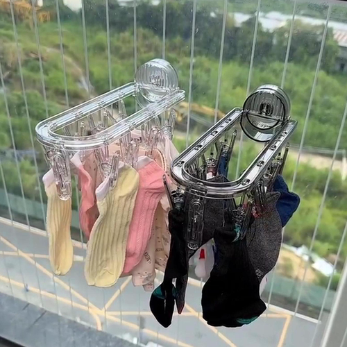 吸盘折叠袜子晾晒神器