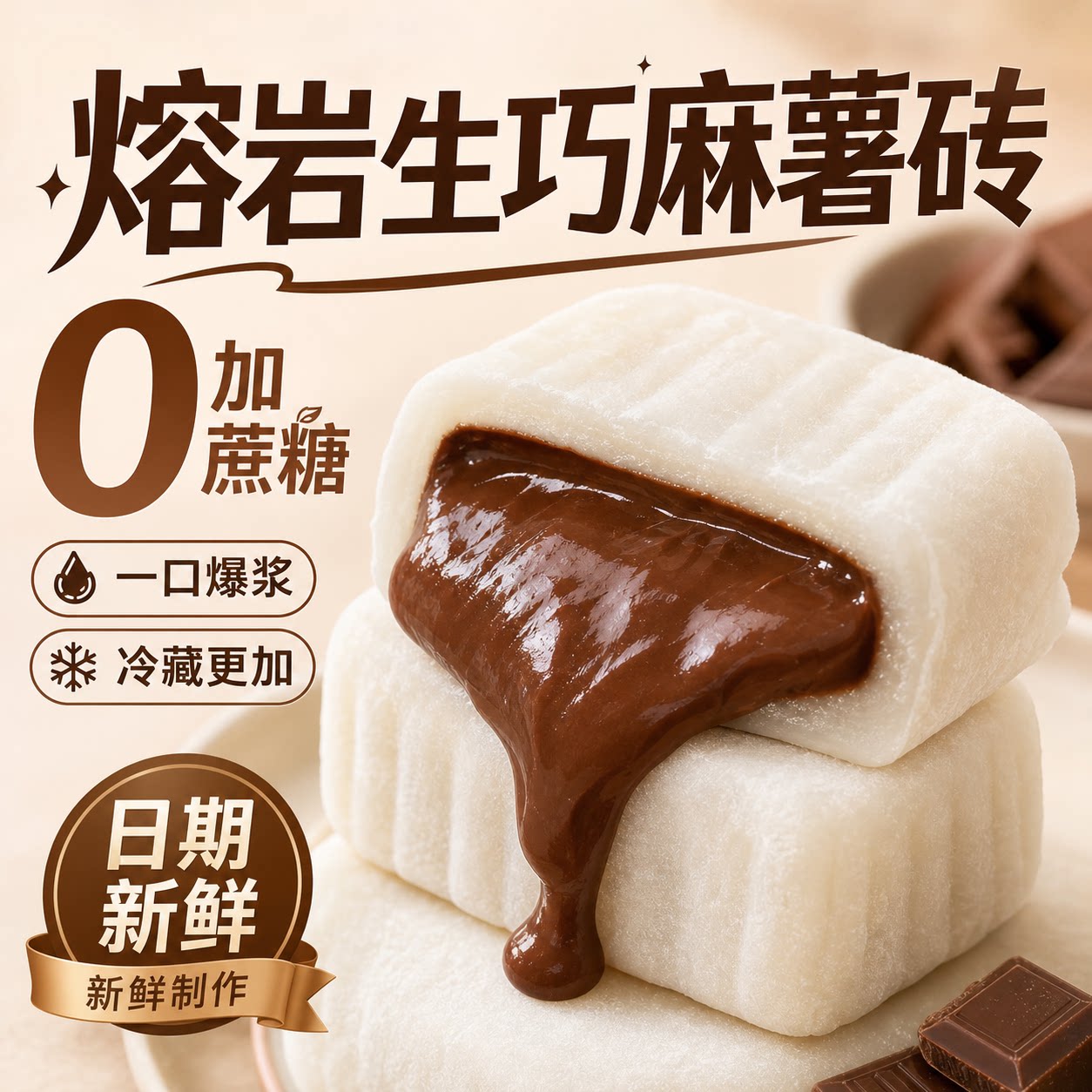 复购率超98%的麻薯熔岩生巧砖