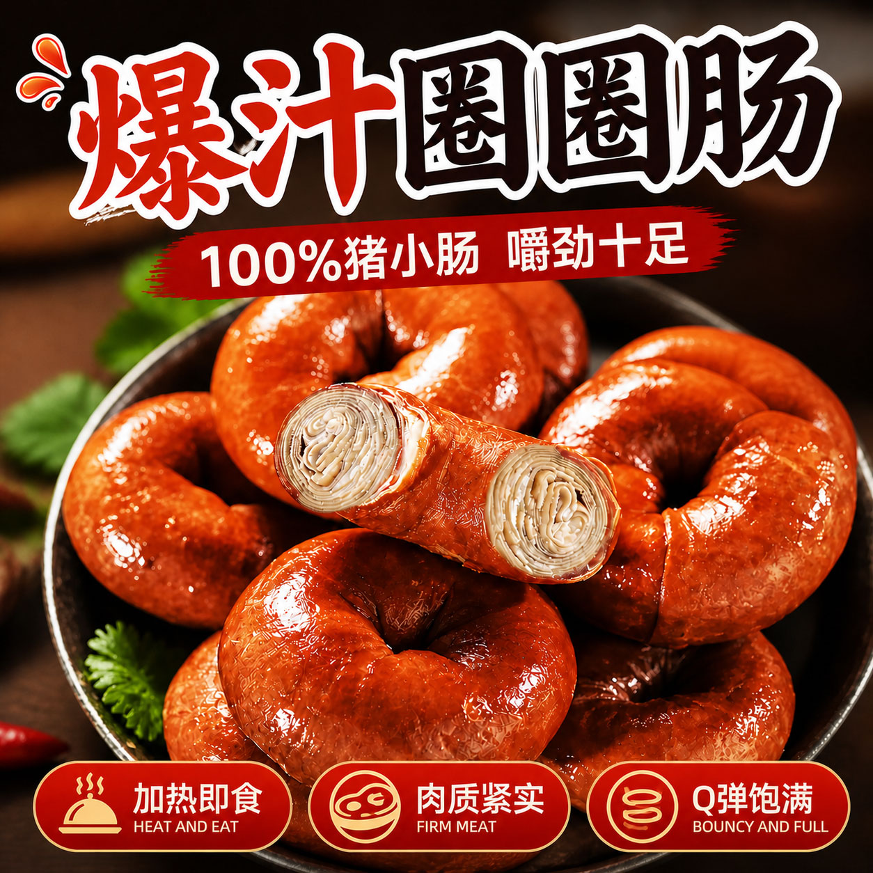 各大吃播推荐的爆汁圈圈肠