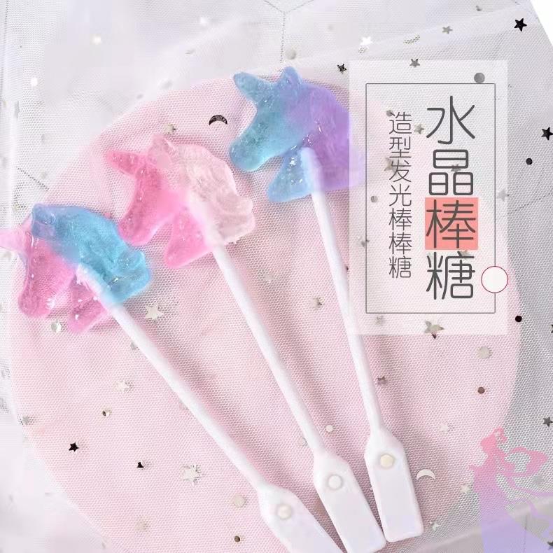 新年棒棒糖会发光的棒棒糖独角兽闪光鱼尾糖酒吧KTV闪光水晶图片