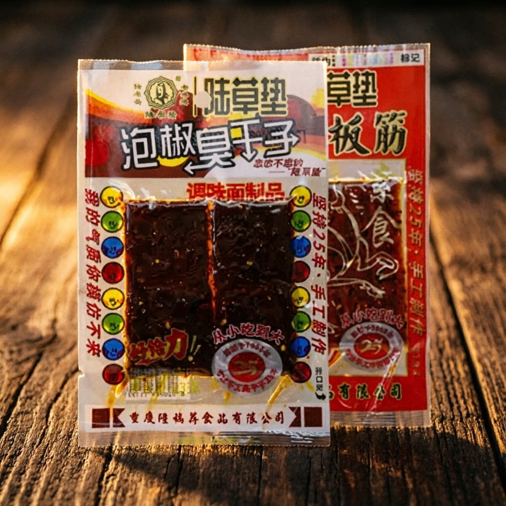 劲道弹韧辣片醇厚泡椒香辛料臭干子辣条泡椒牛板筋怀旧儿时零食