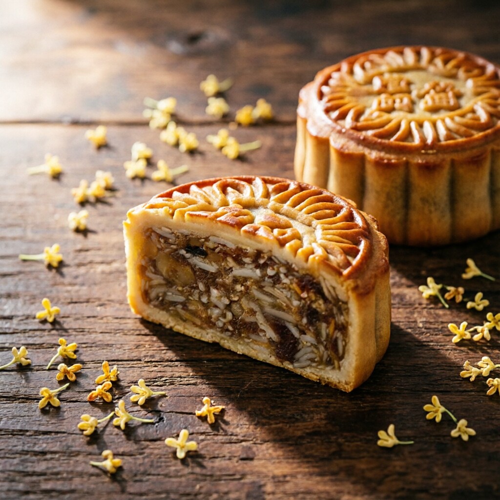 散装素食手工月饼 双黄白莲蓉金腿纯素五仁广式传统糕点 休闲零食