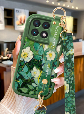 适用红米Note13Pro挂绳手机壳12Turbo新女款K60Por斜挎K50S保护套K40全包K70防摔Turbo3腕带可背软壳复古繁花