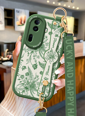 夏日适用于opporeno11绿色手机壳女款reno10pro防摔保护套9pro+新款SE斜挎reno8挂绳reno7腕带6pro壳5k外壳5G