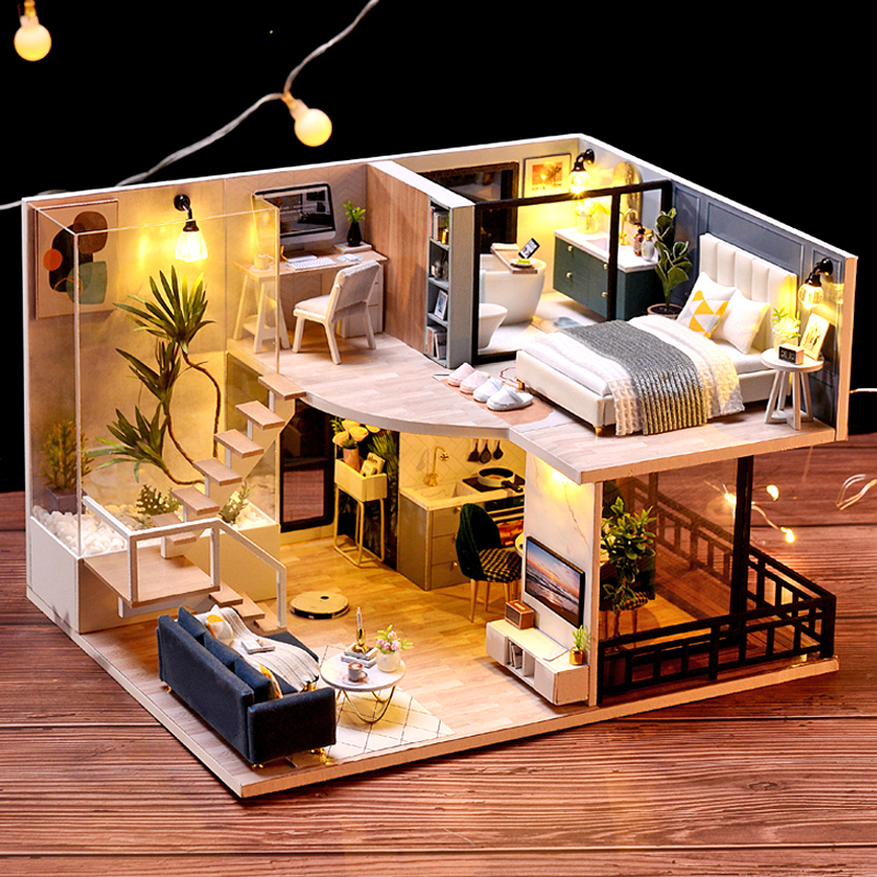 diy小屋迷你小房子拼装手工创意艺术制作房子模型生日礼物女玩具
