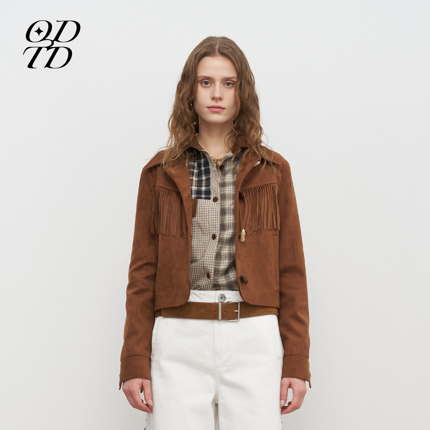 游牧麂皮流苏短外套女