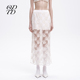 蕾丝花边长半裙女气质柔美爆款 ODTD新款 半身裙网纱 吴谨言同款