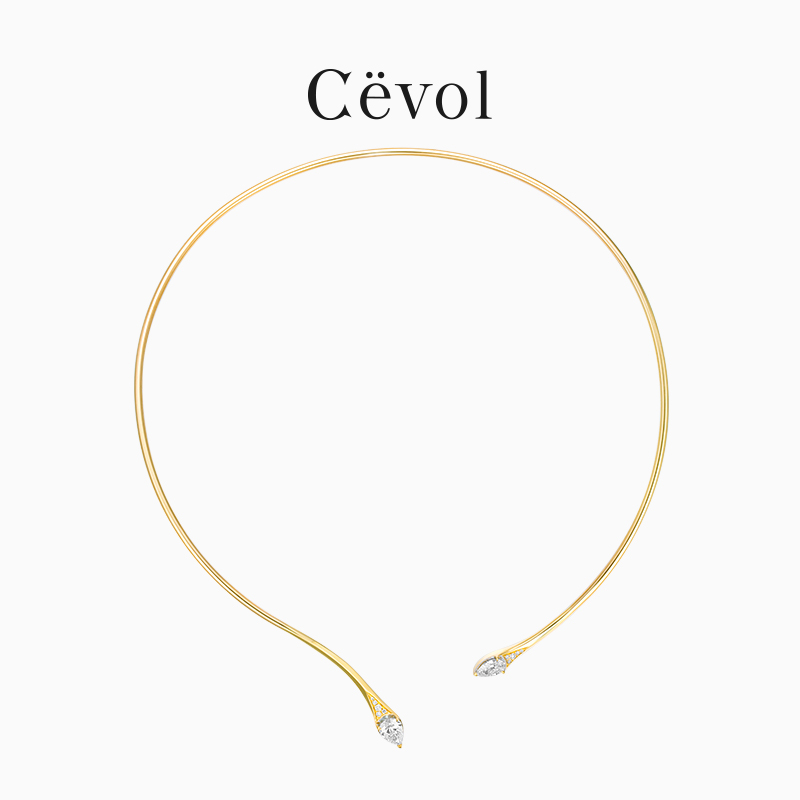 【明星同款】Cevol新奢钻石曜蛇系列18K金灵动水滴钻石项链Coker
