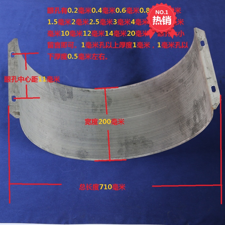 宽20锤片式粉碎机配件瓦漏网片筛网罗底小型打粉机筛子400×275