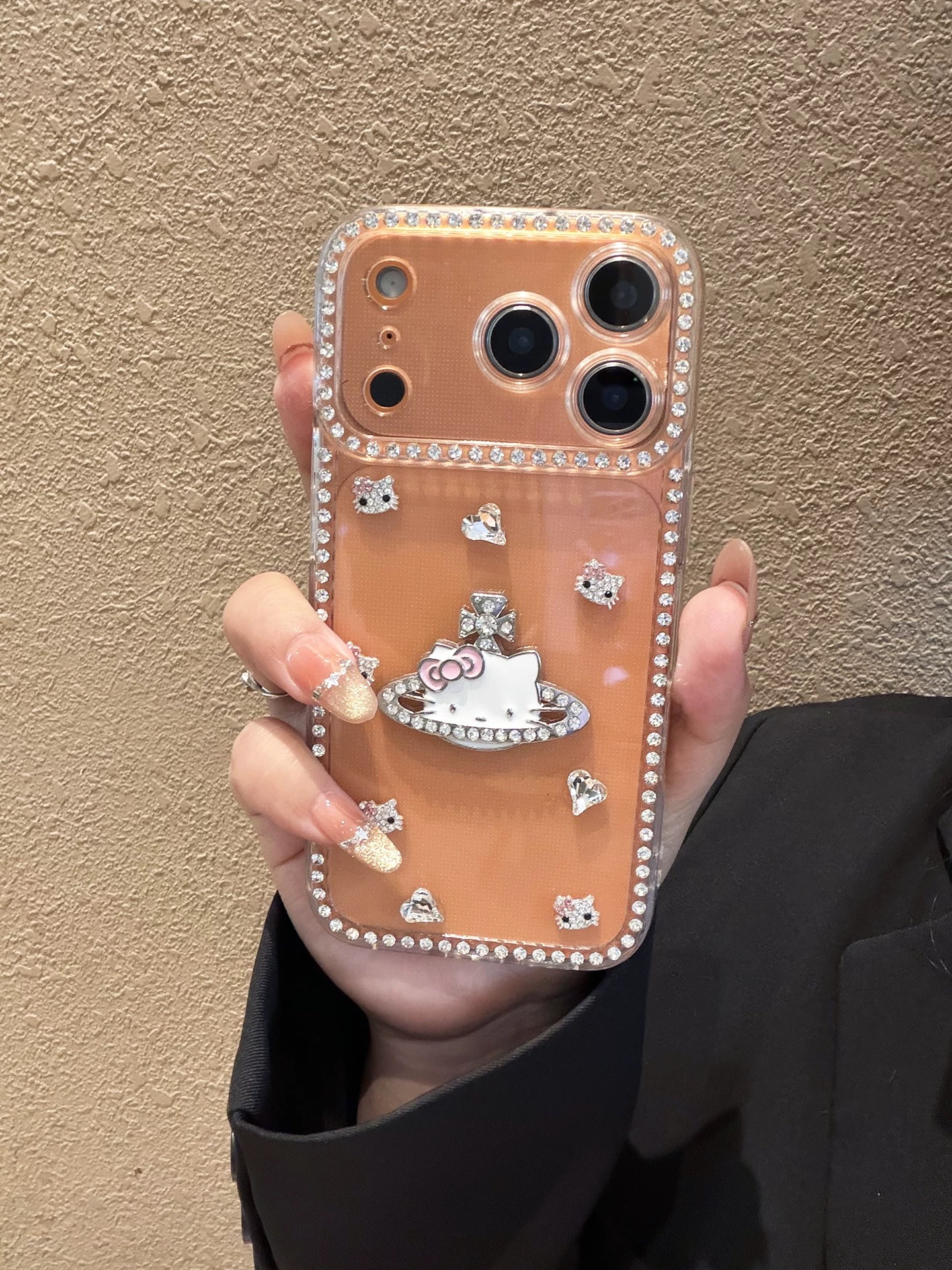 ins轻奢镶钻西太后KT猫适用iPhone16promax苹果15手机壳14ProMax新款11网红女12高级13爆款pro防摔16软壳17