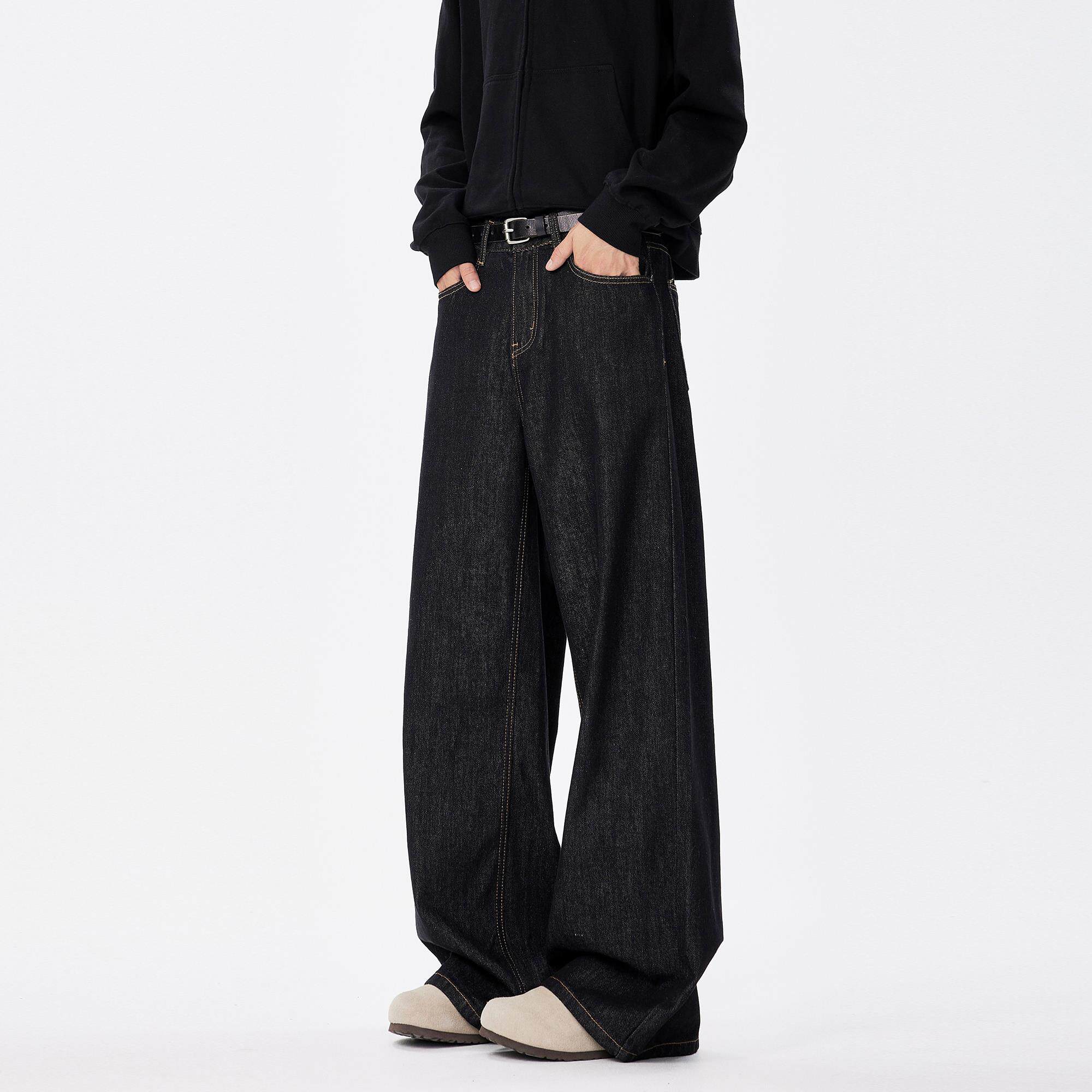 美式复古cleanfit阔腿牛仔裤男潮牌新款宽松垂感直筒休闲拖地长裤,男装,牛仔裤,淘宝优惠券,粉丝福利购,淘宝优惠卷