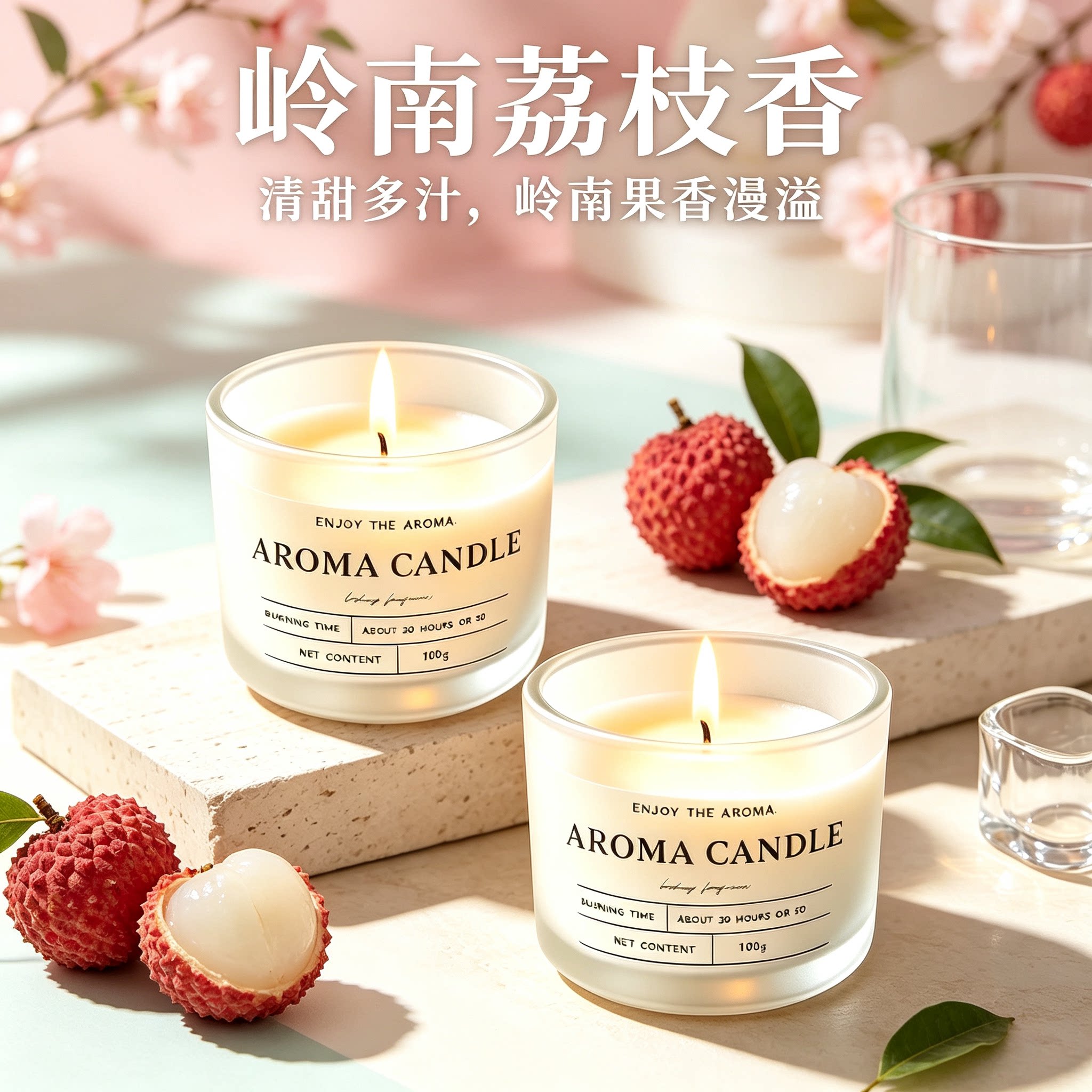 荔枝香薰蜡烛生日结婚伴手礼物女生朋友闺蜜香氛高级小众浪漫香薰
