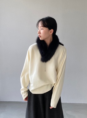 江左 不规则圆弧下摆针织衫女冬季加厚高级感百搭长袖打底衫10893