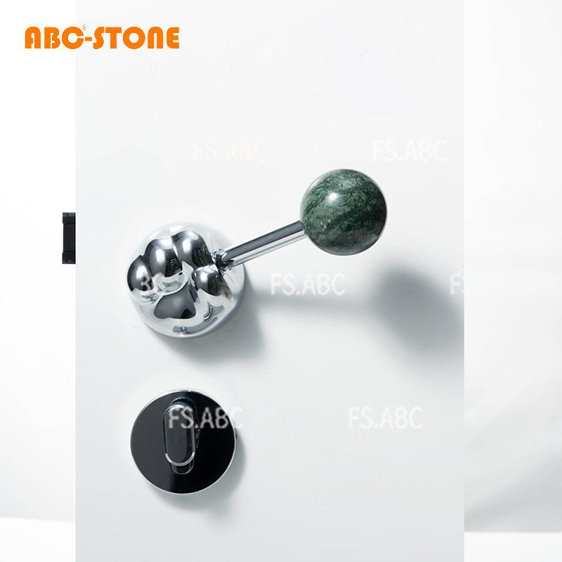 FS.ABC猫星人亮银天然石材门锁宠物家居静音通用型房门双开门锁