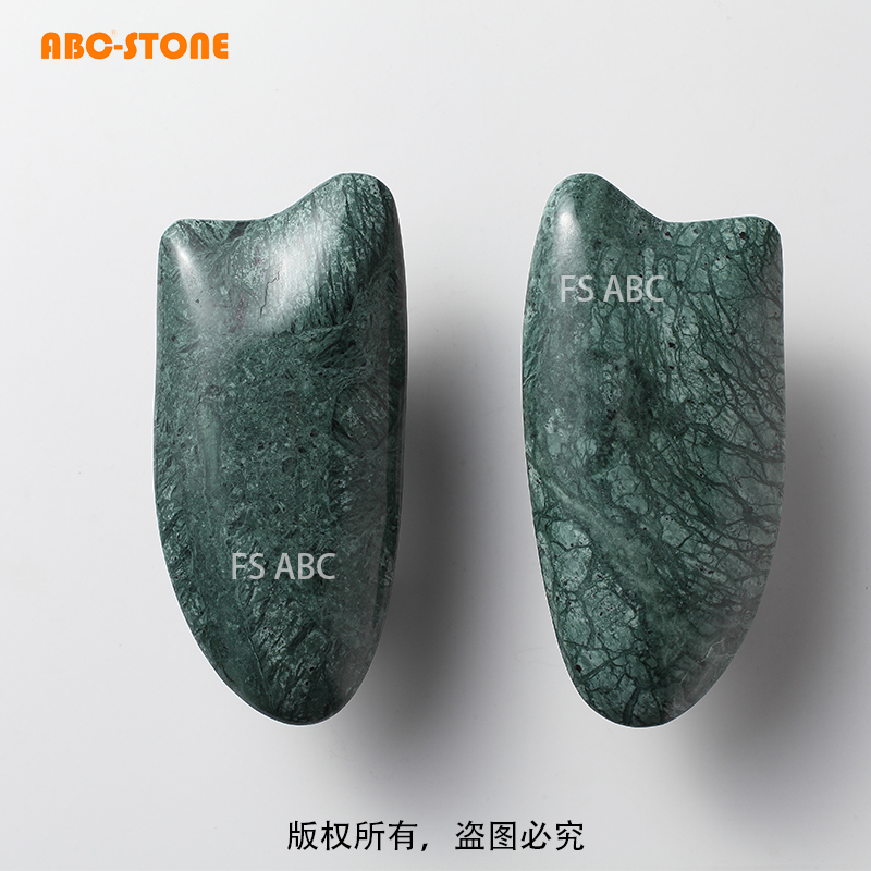 FS.ABC剑形印度大花绿天然石材玻璃门拉手木门服装店酒店定制刻字