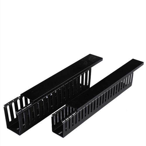 pvc塑料阻燃工业行线槽配电箱柜u型配线槽黑色明装理线布线走线槽