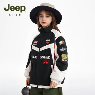 Jeep吉普童装男童保暖机车服2025年冬季新款棉衣外套儿童防风棉服