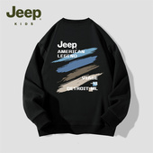 上衣儿童长袖 t恤2025新款 中大童春秋款 Jeep吉普童装 打底衫 卫衣潮