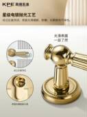 KPE卧室门锁室内通用型法式 房间实木门把手磁吸静音分体金色锁具