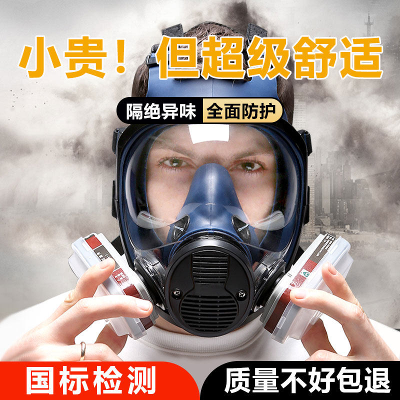防毒面具全面罩喷漆专用氨气实验室全脸防护罩甲醛防工业粉尘油漆