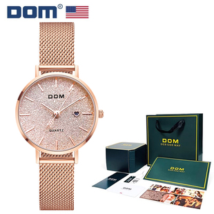 学生女士手表8851 轻奢日历石英时尚 DOM腕表 坚守139道生产工序