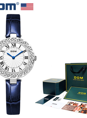DOM腕表 坚守139道生产工序 时尚满钻钢带石英女士手表 G-1383