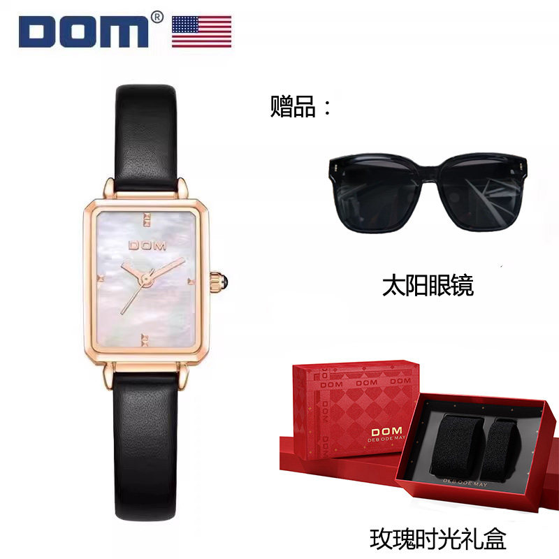 DOM腕表 坚守139道生产工序 小方糖百搭防水石英女表 1721-3M