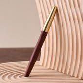 原创黄铜实木飞机尖钢笔EF尖F尖铱金笔学生作业成人练字钢笔墨囊墨水两用顺滑好写硬笔练字旋转开帽实木钢笔