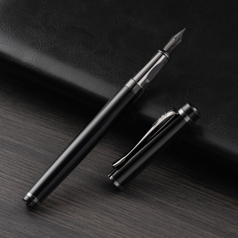 馨薇梵金属钢笔商务办公成人硬笔书法练字笔墨水墨囊墨胆用笔EF特细笔记用笔私人定制刻字LOGO顺滑好写的钢笔