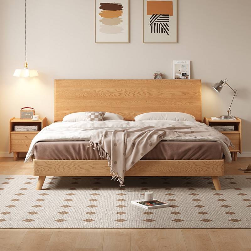 木床代36262现大纯简约1实床.米人主卧人床实木18米单床双榻榻5米