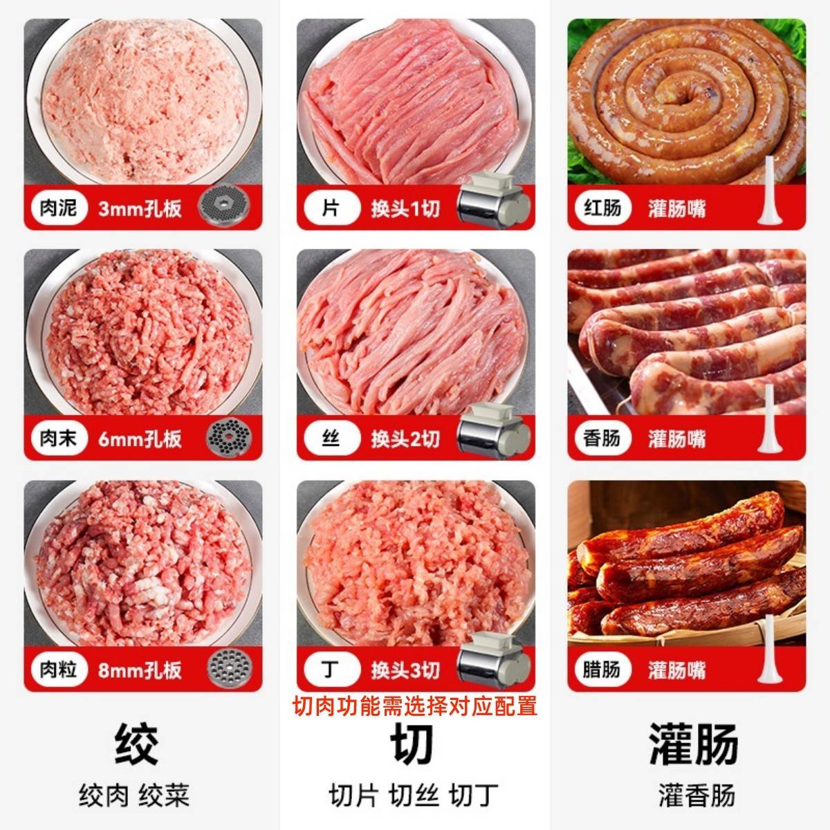 商大用锈率43205  式媳妇绞机功电馅不钢多能功灌肠机俏肉台动碎