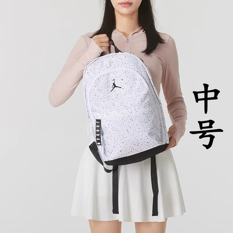 jordan耐克aj儿童双肩包学生书包满印多功能背包满天星中号图片