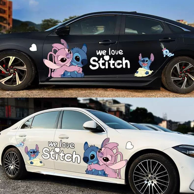 史迪仔车贴可爱卡通车身拉花