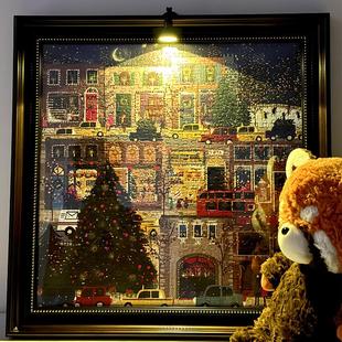 冬灯拼图galison相框实木圣诞成人版玩具500片难度高积木生日礼物