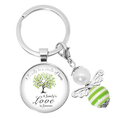 新款跨境热卖天使 familys love is forever 家庭聚会钥匙扣挂件