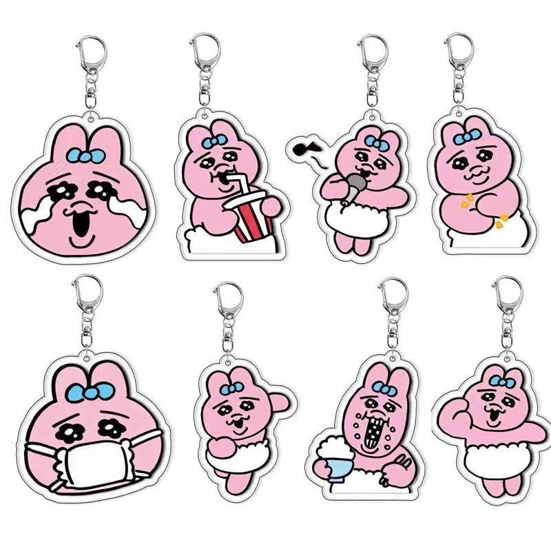 新款opanchu 内裤兔子粉红兔 亚克力钥匙扣 挂件周边手办跨境diy,模玩/动漫/周边/娃圈三坑/桌游,动漫挂件/文具,淘宝优惠券,粉丝福利购,淘宝优惠卷