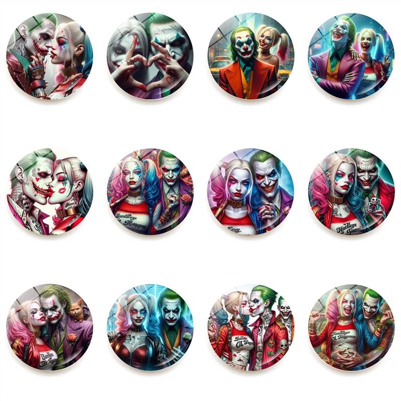 新款Joker小丑女哈莉奎茵冰箱贴水晶玻璃软磁性白板贴家居装饰品2