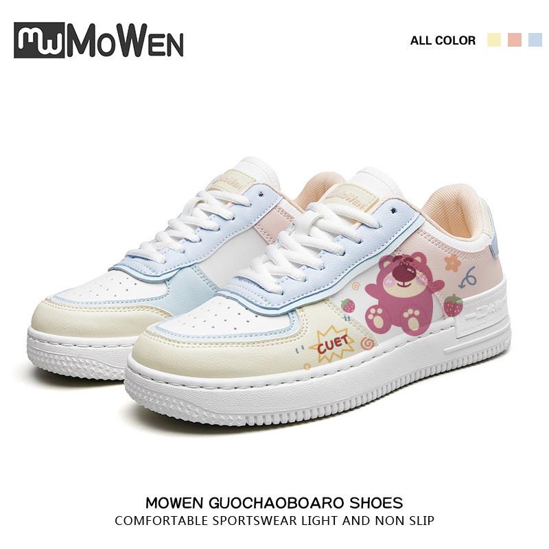 新款草莓熊联名鞋子可爱ow爆改低帮鞋春季新款透气百搭单鞋板鞋学