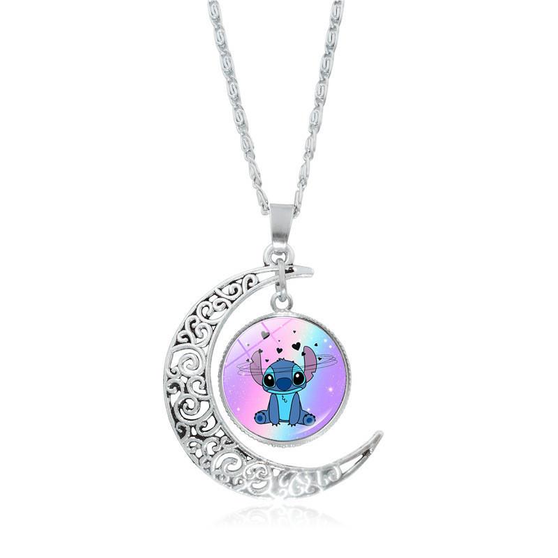 新款动漫星际宝贝周边项链饰品女百搭卡通史迪奇Stitch吊坠毛衣链