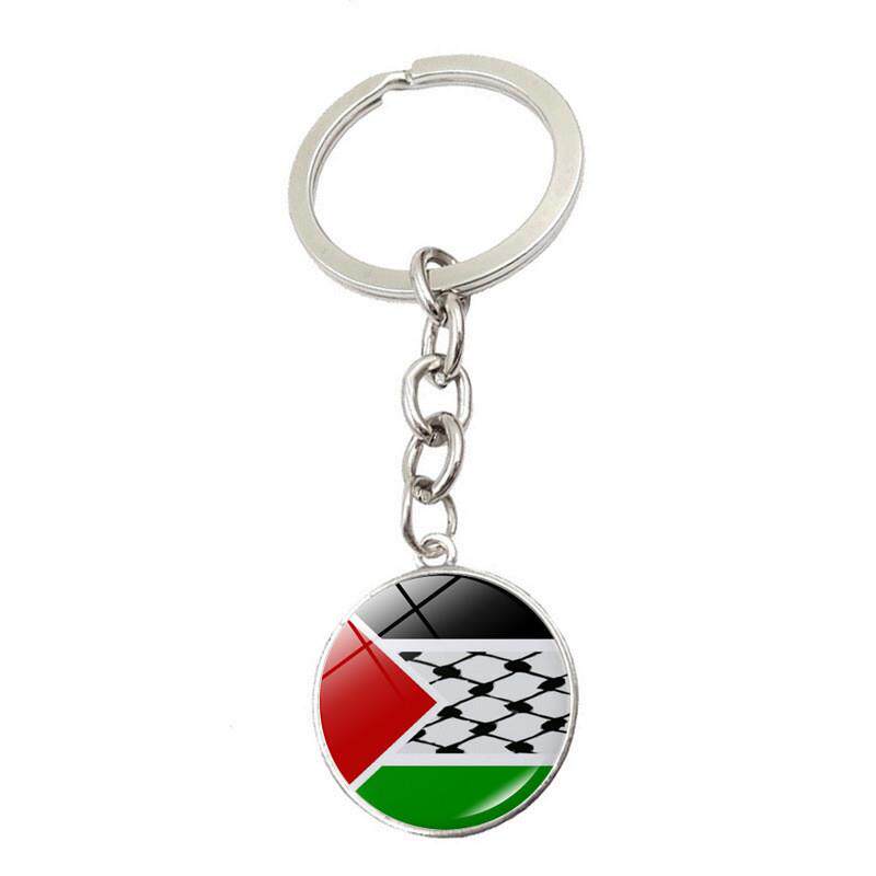 新款巴勒斯坦国旗钥匙扣挂件爆款小商品Free Palestine吊坠挂饰品