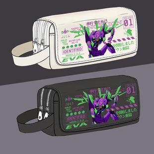 新款EVA新世纪周边笔袋福音文具袋战士学生大容量男三层笔盒初号