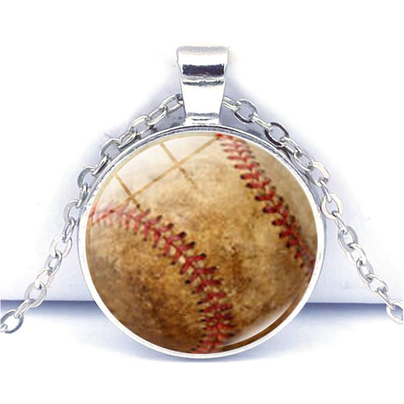 新款跨境新品配饰 棒球艺术时光宝石项链 欧美金属锁骨链吊坠项饰